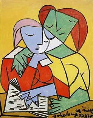 pablo picasso two girls reading